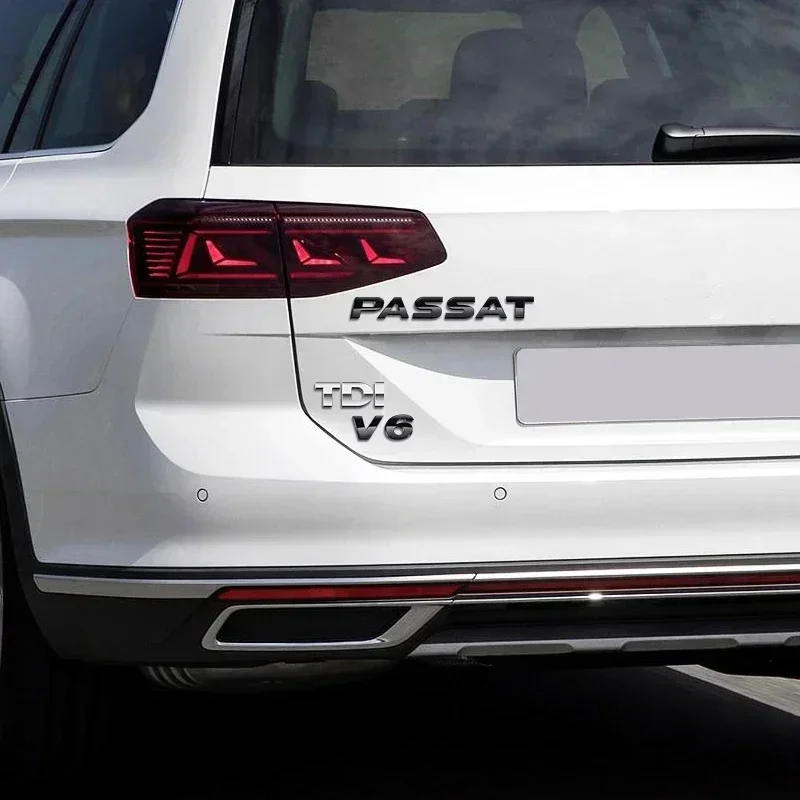 1pcs 3D ABS TSI TDI V6 V8 Letters Emblem Decoration Rear Trunk Stickers For Passat B5 B5.5 B6 B7 B8 Car Styling Auto Accessories