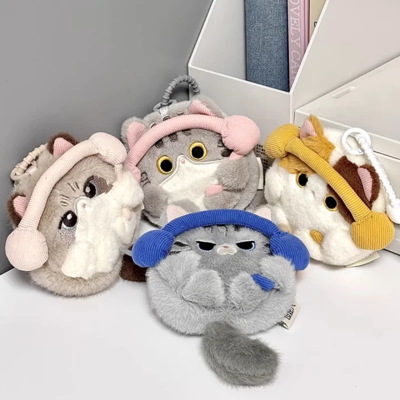 10cm peluche poupée chaton mignon casque stockage étui de protection exquis pièces de monnaie sac à main décoration recueillir petite amie cadeaux d'anniversaire