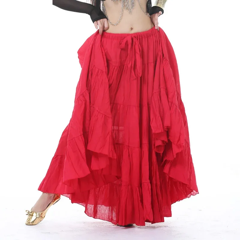 Gonna lunga zingara di danza del ventre da donna Lino da palcoscenico Gonne tribali ATS Gonne per spettacoli di danza del ventre per adulti 12 colori 12 colori