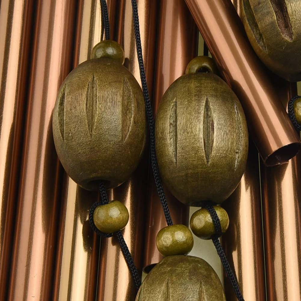 Copper Wind Chimes 12 Tubes Butterfly Shape Aluminum Wood Outdoor Garden Decor Hanging Bell For Yard Home Patio Ornament Lucky