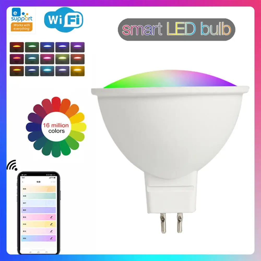 Ewelink Wifi RGBCW Smart Led Light LED Bulbs RGB E14/E27/GU10/MR16 5W Dimmable LED Lamps Smart Home Work With Alexa Google Home