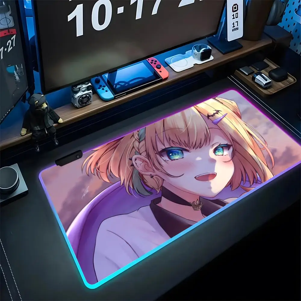 

Kurumi Noah Mouse Pad Gaming Rgb Mousepad Backlit Keyboard Gamer Desk Decor Girl Xxl Laptop Mat Table Pads Deskpad