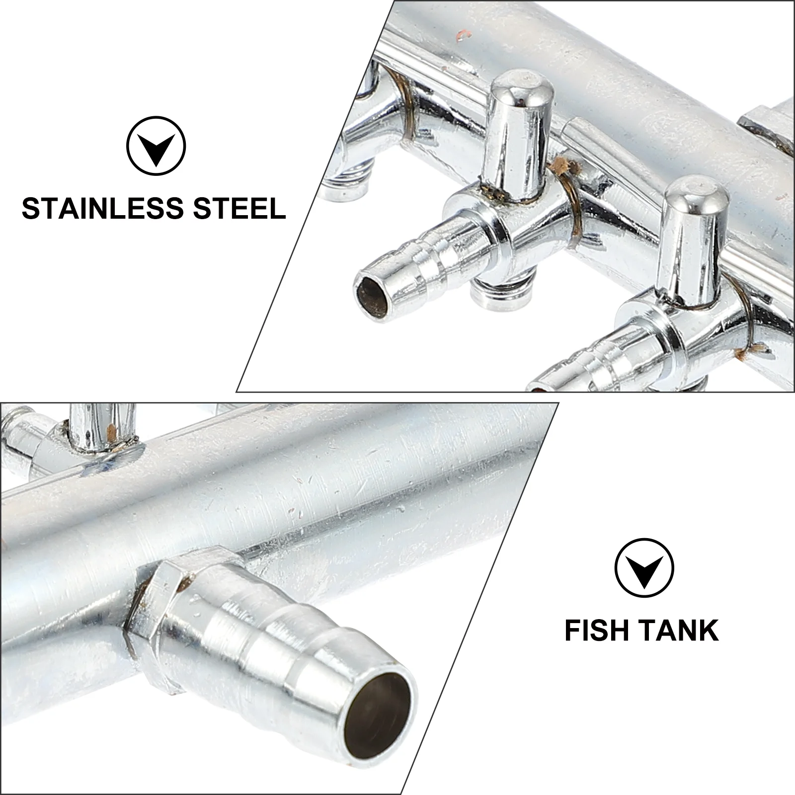 موزع فاصل تدفق الهواء 10 مللي متر مدخل 4 مللي متر منفذ صمامات تحكم مستقلة لحوض السمك خزان الأسماك بركة تدفق الهواء قابل للتعديل