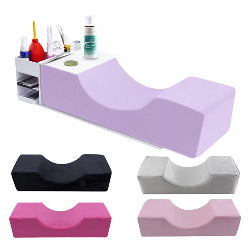 Lash Pillow Neck Support Eyelash Soft Pillow Grafting Eyelashes Memory Foam Eyelash Extension Pillow With Pocket Makeup Salon