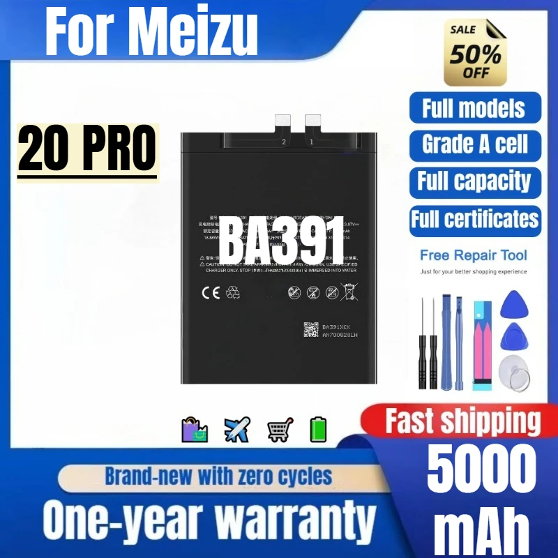 

BA391 for Meizu 20 PRO Mobile Phone Battery 0 Cycle High Quality High Capacity Replacement Bateria Grade A Cell with Tools