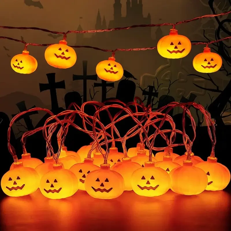 Halloween String Lights New Led Pumpkin Bat Lights Haunted House Ambient Lights Halloween Party Decoration Lights String Lights