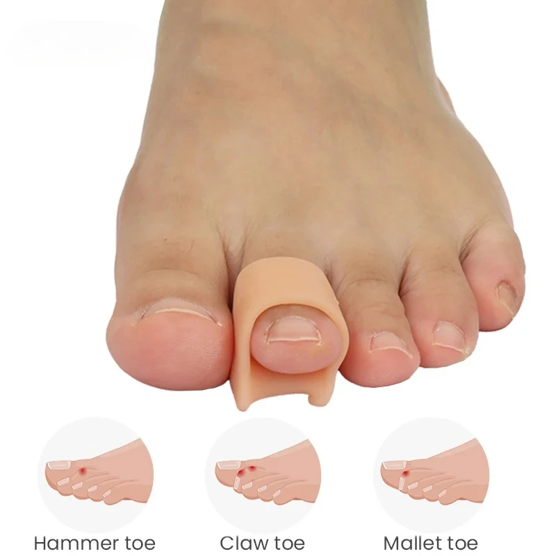 2pcs Soft Elastic Toe Separator Silicone Hallux Valgus Orthopedic Protector Thumb Corrector Spacers Bunion Relief Foot care tool