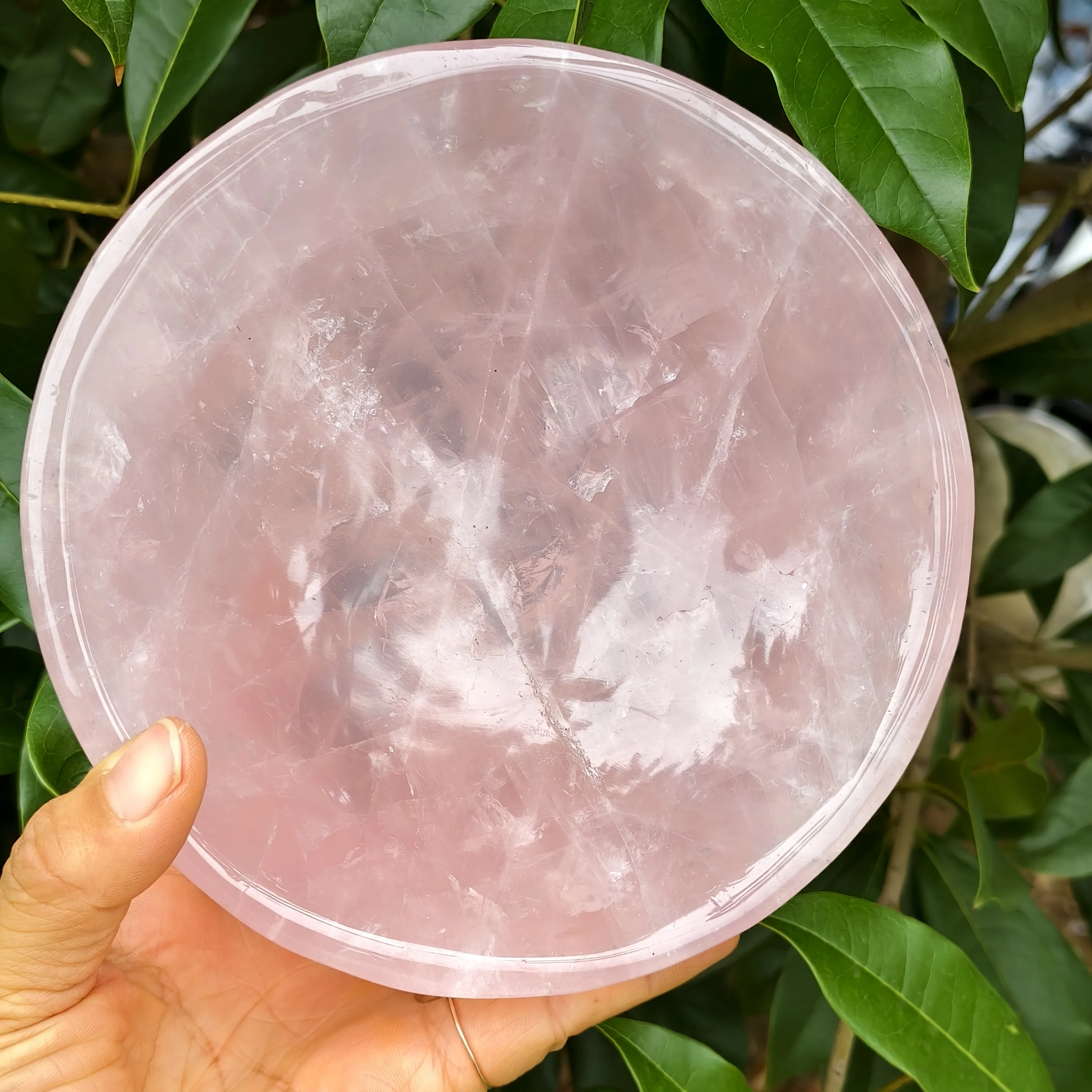 Natural Formed!  Cherry Blossom Pink Crystal Bowl, Pink Quartz Crystal Ore, Hand-Polished Bowl, Mineral, Reiki, Healing