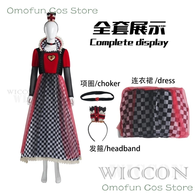 

Queen of Hearts Princess Dress In Wonderland Cosplay Fancy Dress Delux Party Girls Halloween Carnaval Cosplay Costume