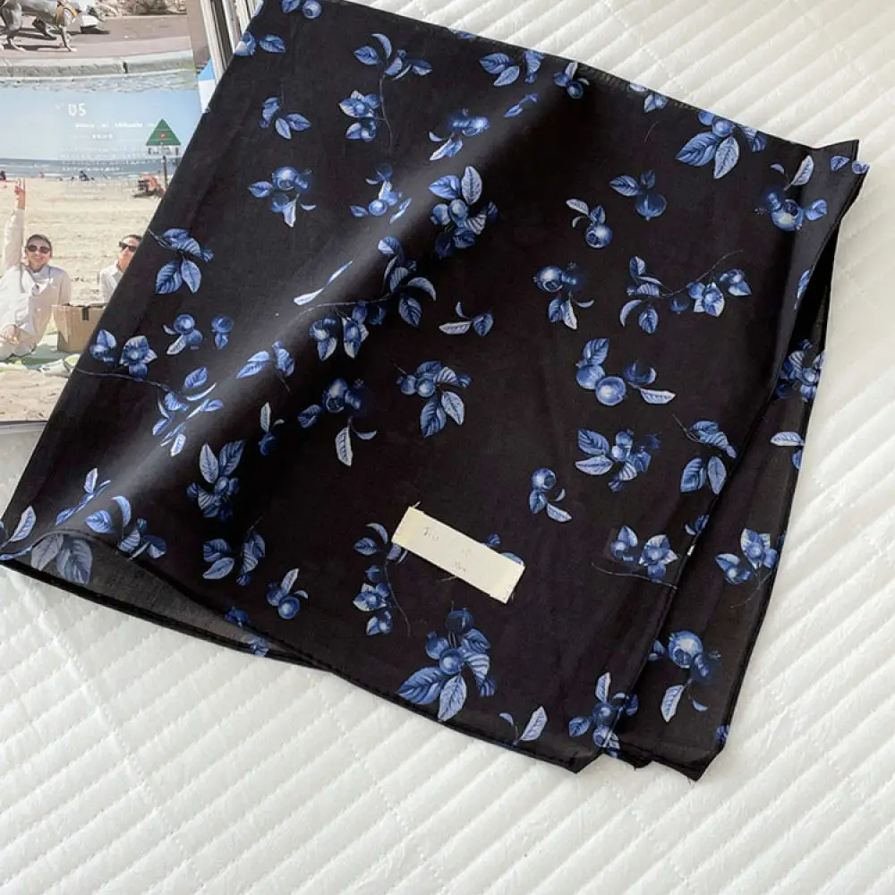Trendy Floral Cotton Bandana Lightweight Breathable Neck Scarf Fashion Accessory Summer Travel Headband For Women
