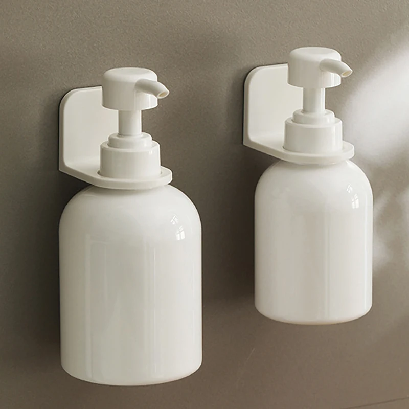 1/2/3 Pcs Adjustable Dispenser Bottle Holder Wall Mounted Adhesive Shampoo Lotion Hand Soap Bottles Hanger Bathroom Storage Rack