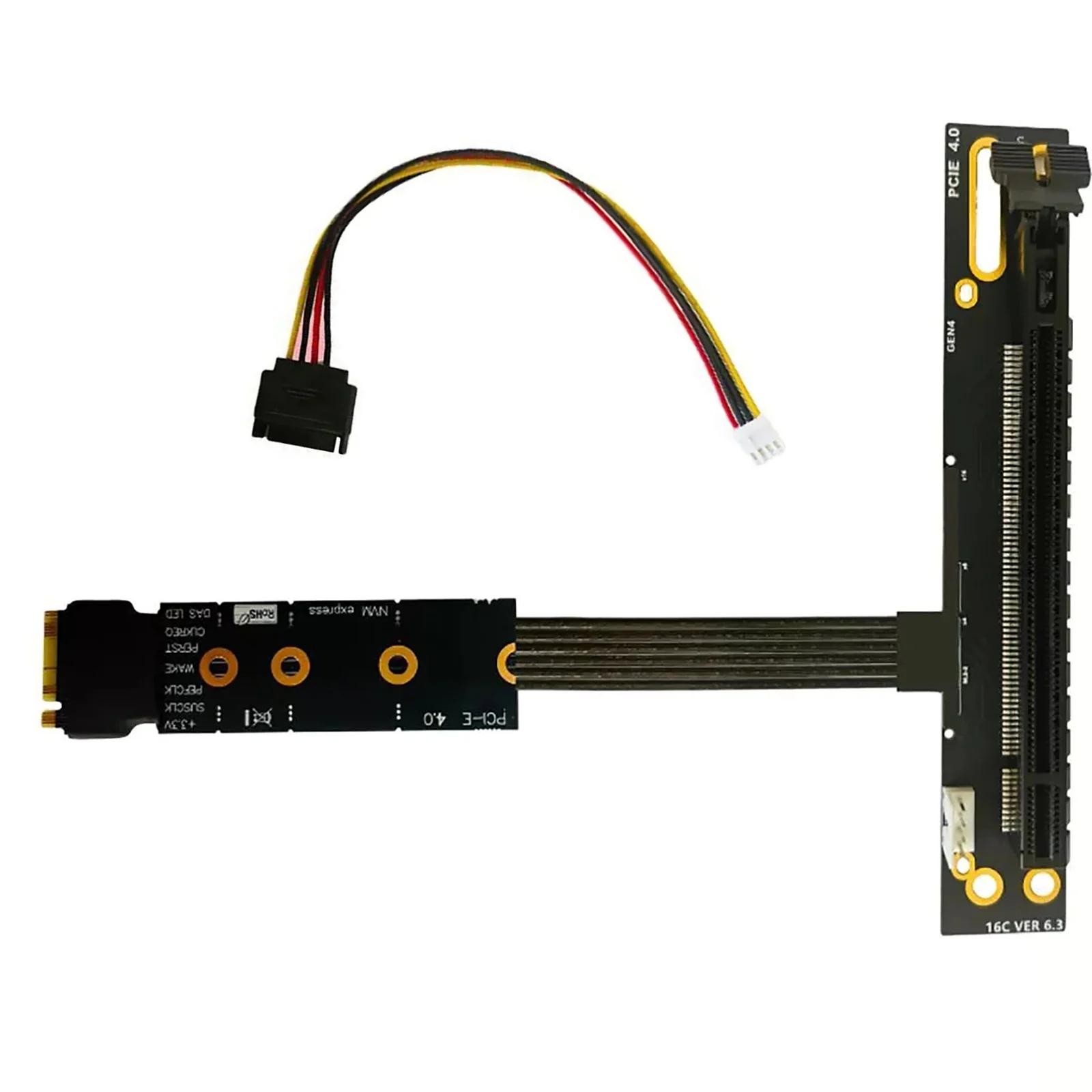 M.2 to PCIe x16 Graphics Card Adapter Cable For M2 NVME GEN4 to PCI-e 4.0 X4 64Gbps