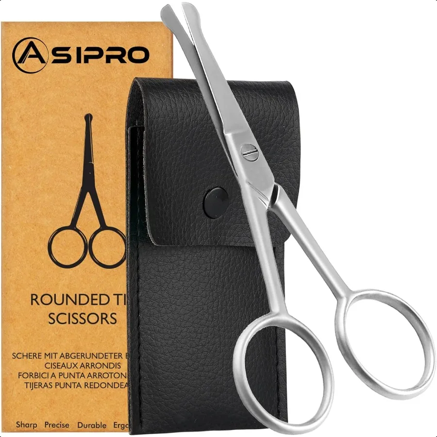 

Nose Hair Scissors for Men Women with Pouch Rounded Tip Scissor Blunt Nose Scissors Round Tip Scissor for Grooming Men Small Sc