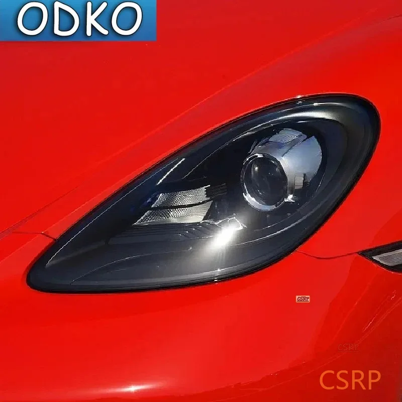 For Porsche 718 Boxster Cayman 2016-On Car Headlight Tint Black Protective Film Taillight Transparent TPU Sticker Accessories