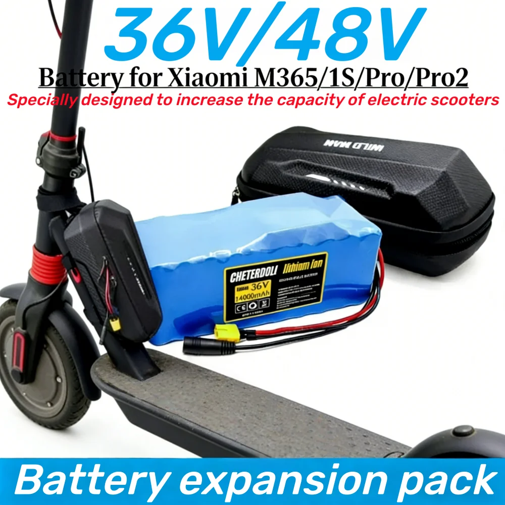 

36V48V4.4Ah6.8Ah10Ah12Ah14Ah Battery Pack for Xiaomi M365 PRO PRO2 1S Mi3 Essential Extra Paralleling Expansion with Battery Bag