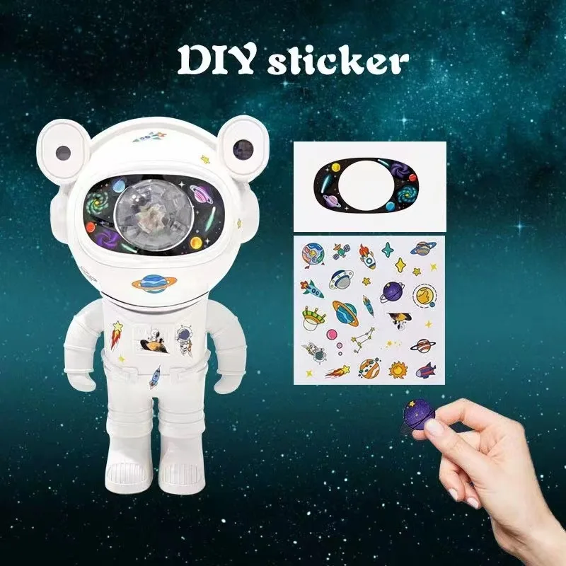 Astronot Galaxy Star stiker proyektor, DIY Bluetooth ruang musik lampu proyektor Nebula LED lampu malam untuk rumah Desember hadiah anak-anak