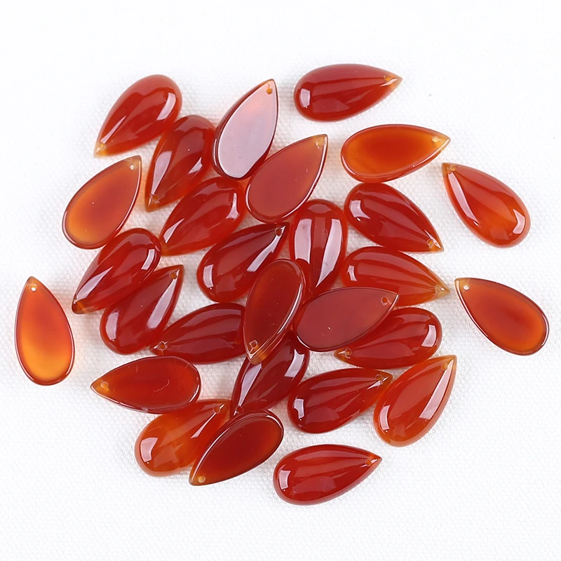 Natural Stone Red Agate Earring Beads 24x17x7mm 6g Semiprecious Stone Fashion Jewelry Women Earrings Accessories