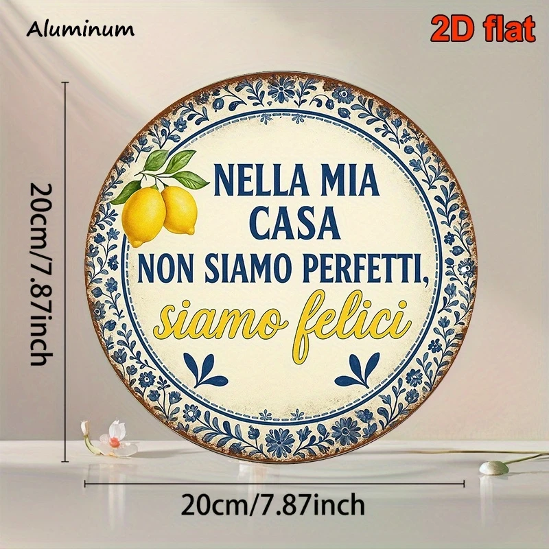 20 cm 1 Stück 2D Retro Ländliches Bauernhaus Natur-Iemon-Thema Italienisches Sprichwort Holzscheibe Möbel Wanddekoration Geburtstagsgeschenk – Detail 5