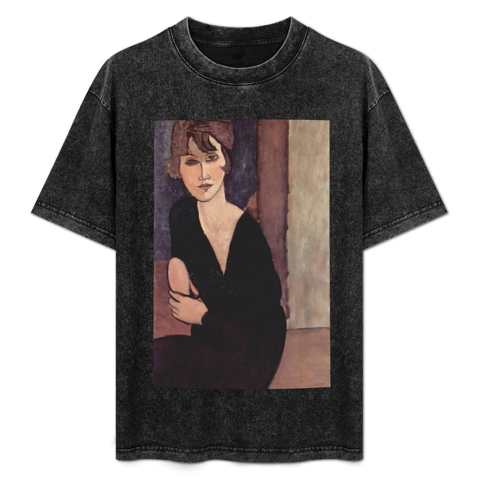 

Vintage Portrait painting by Amedeo Modigliani (Italian, Livorno 1884–1920 Paris) T-Shirt Simple Trendy Casual T-Shirt