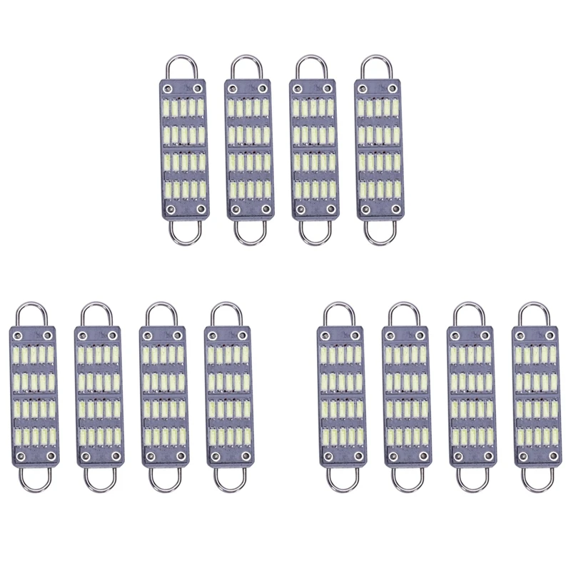 Bulb 44Mm Bright White Festoon LED Bulb,20 Smd Rigid Loop 1.73 Inch Interior Dome Map LED Lights 561 562 567,Pack Of 12