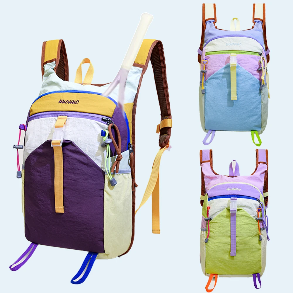 

Backpack, Pink Tennis Racket Backpack, Multi-Pocket Nylon Sports Daypack with Racket Pocket, for Students, Outdoor, Travel Women