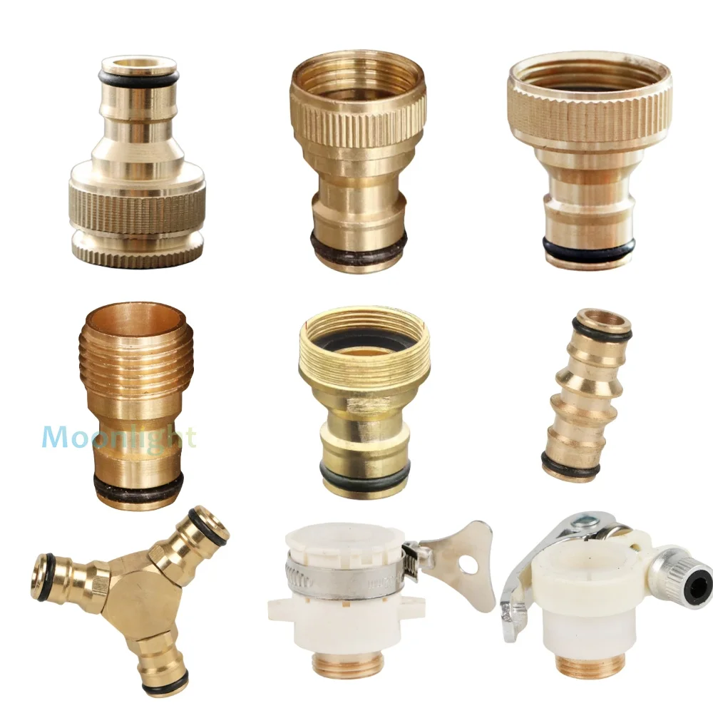 1pcs 1/2 Thread Quick Connector Brass Garden Watering Adapter Drip Irrigation Copper Hose Quick Connector Fittings For 16mm Hose