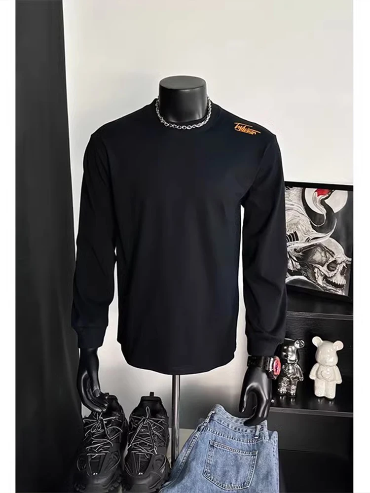 

Мужской свитшот из чистого хлопка с вышивкой, с длинным рукавом, свободного кроя, для весны, осени и зимы