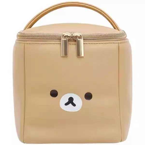 New Cute Anime Rilakkuma Bear Kids Girls Big PU Make up Bags Cosmetic Case For Women