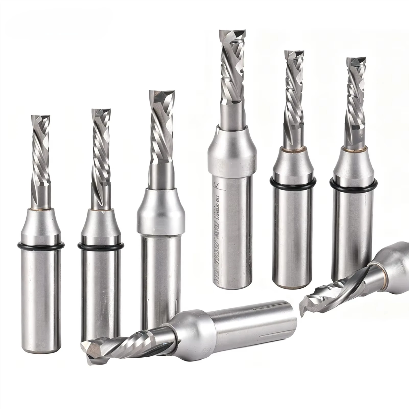 5Pcs 12.7mm TCT Compression End Mill Up Down Cut CNC Router Bit for Woodworking Engraving Milling Cutter Set