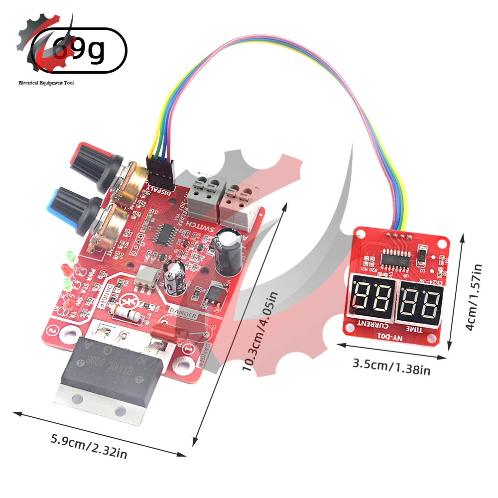 40A/100A Digital Spot Welding Machine Time Control Display Spot Welder Adjust Time & Current Transformer Controller Panel Module