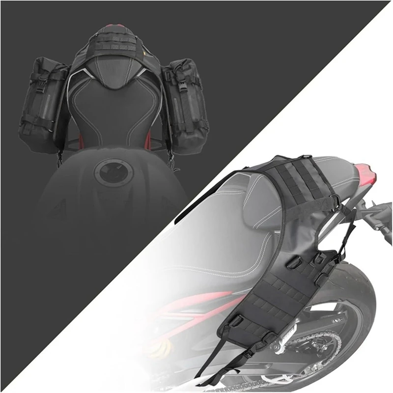 Motorcycle Rear Seat Side Bag Universal Motor Accessories For Back Seat Bag Tail Side Packet Install Pad Rack