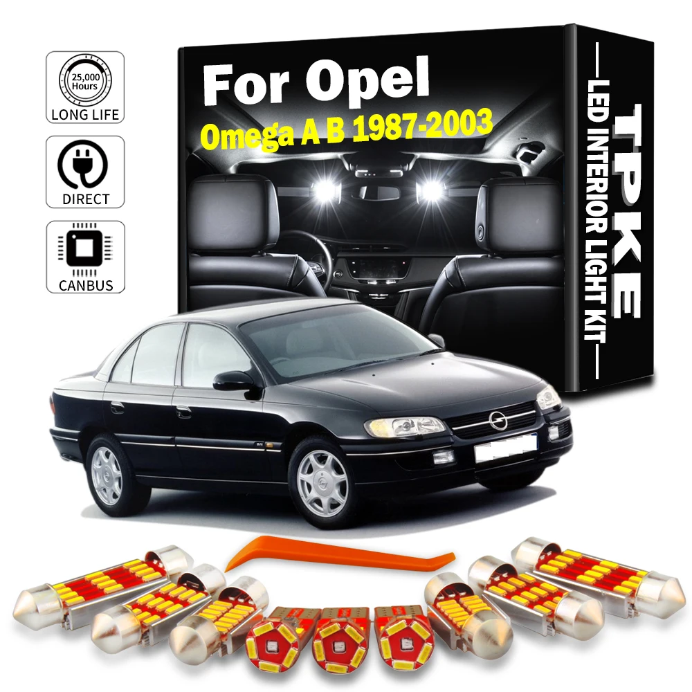 LED Interior Dome Map Roof Trunk Light Kit For Opel Vauxhall Omega A B 1987- 1996 1998 1999 2000 2001 2002 2003 Canbus Car Bulbs