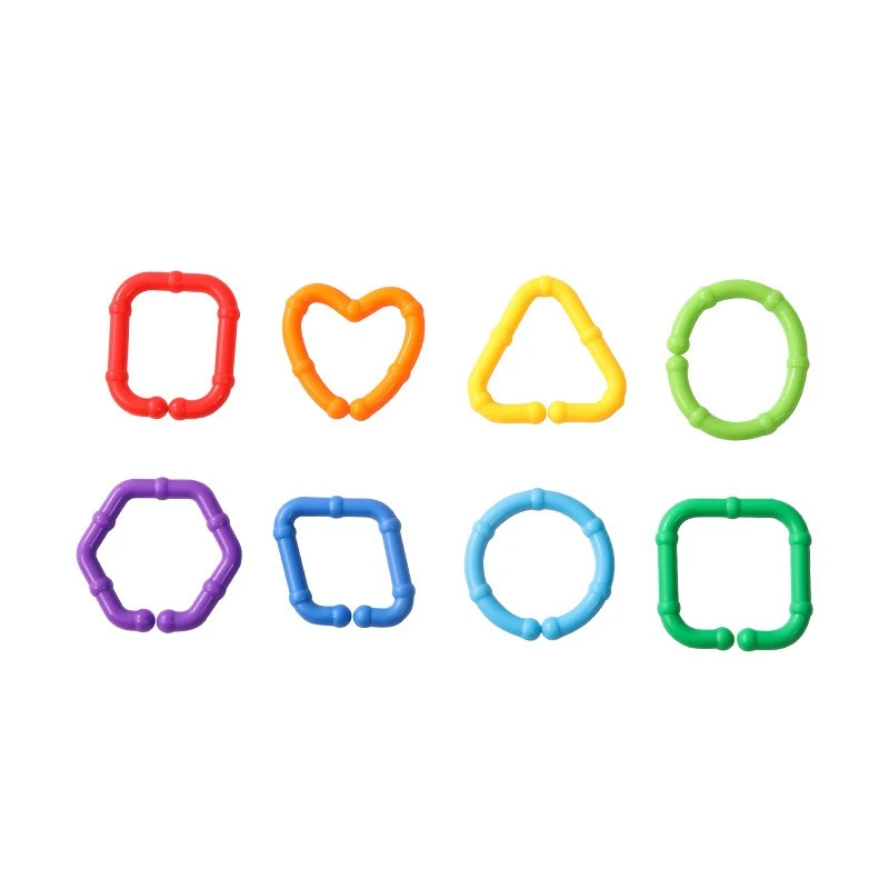 الأطفال هندسية سلسلة مشبك اللبنات ألعاب تعليمية قوس قزح هوك سلسلة الأطفال ألعاب التدريب العمل #6