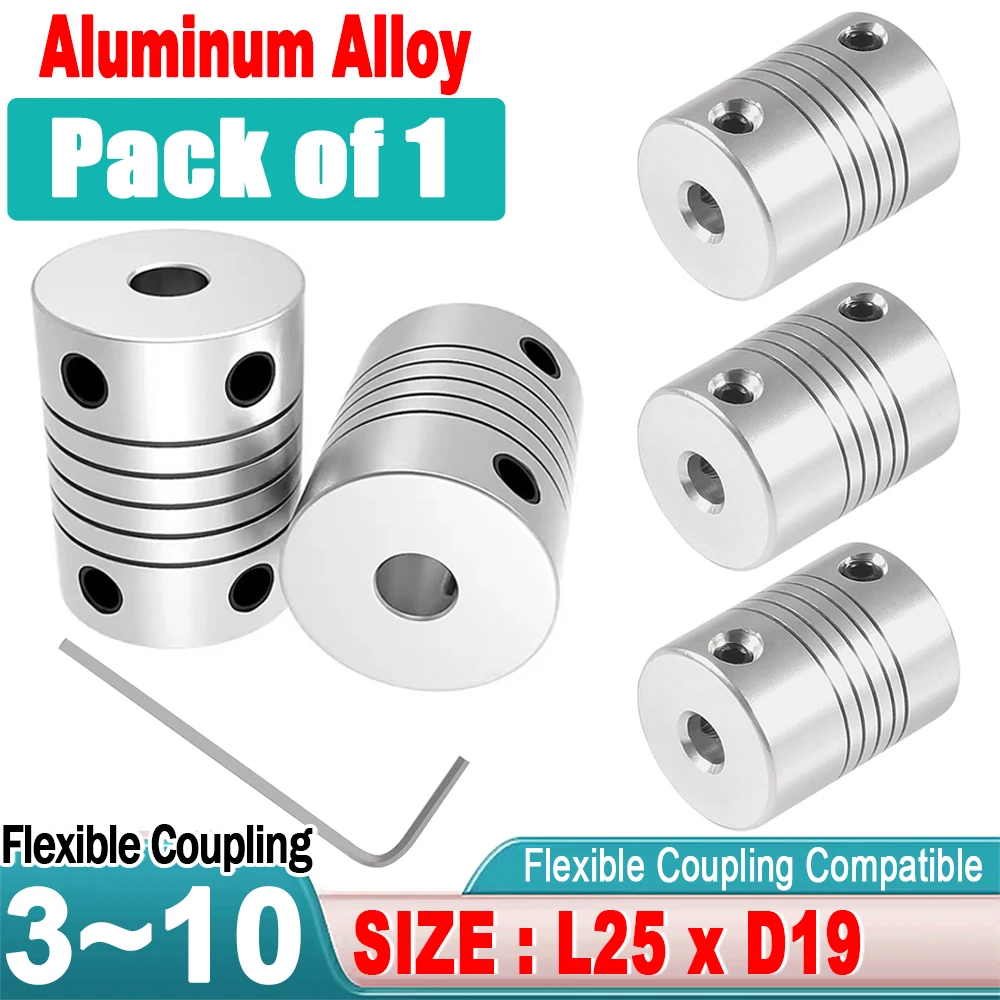 1pcs D19L25 aluminum alloy elastic coupling winding screw motor encoder inner hole 2mm 3mm 4mm 5mm 6mm 7mm 8mm 10mm 3.175 6.35mm