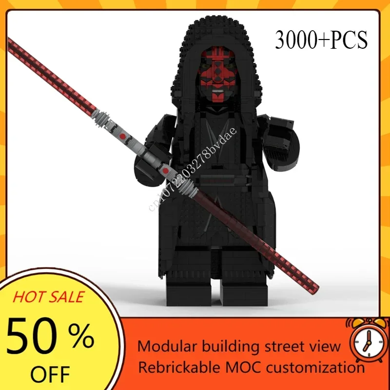 

3000+PCS MOC Space Battle Darth Mega Figure Maul Model Custom Puzzle DIY Helmet Collection Creative Assembly Kids Gifts