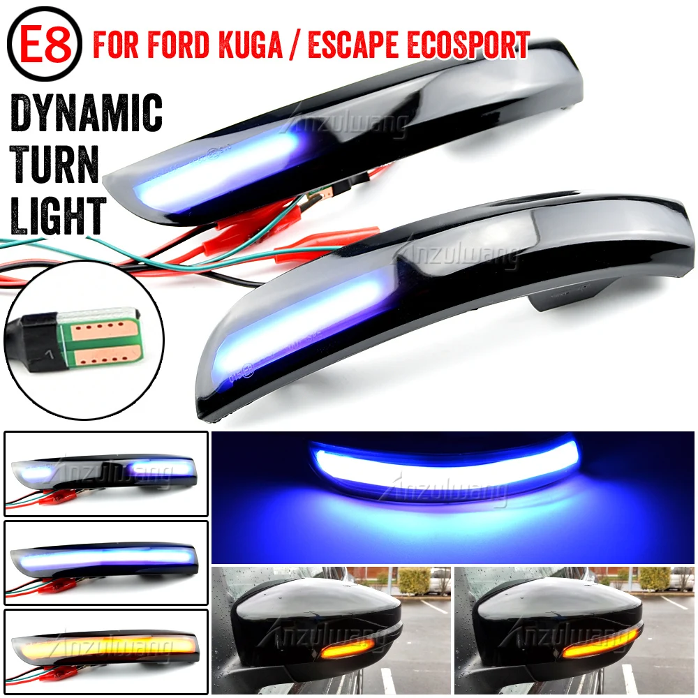 

For Ford Kuga Escape C520 EcoSport 2013-2018 Dynamic Turn Signal Light LED Side Wing Rearview Mirror Sequential Indicator Lamp