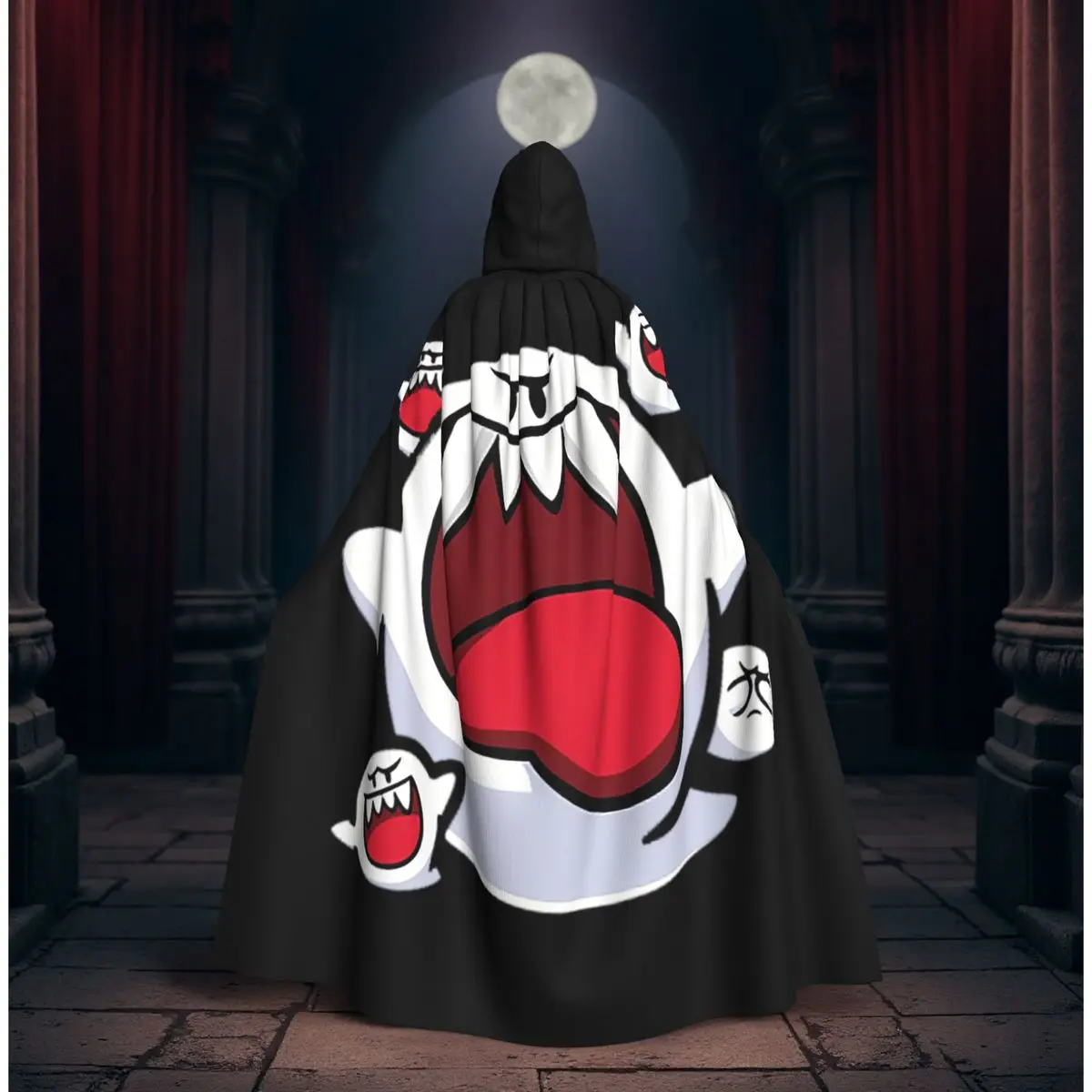 

Длинный плащ с капюшоном King Boo, средневековый костюм ведьмы, накидка для косплея, плащ на Хэллоуин, унисекс для взрослых