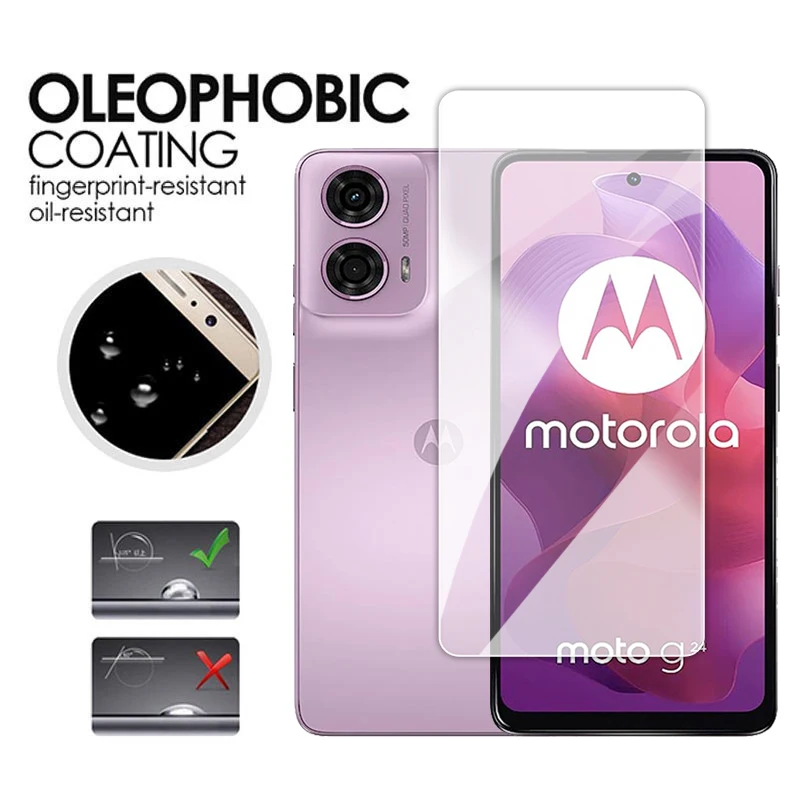 For Motorola Moto G24 Glass Full Glue Clear Screen Protector For Moto G84 G54 G34 G24 G14 G04 Tempered Glass For Moto G24 Film