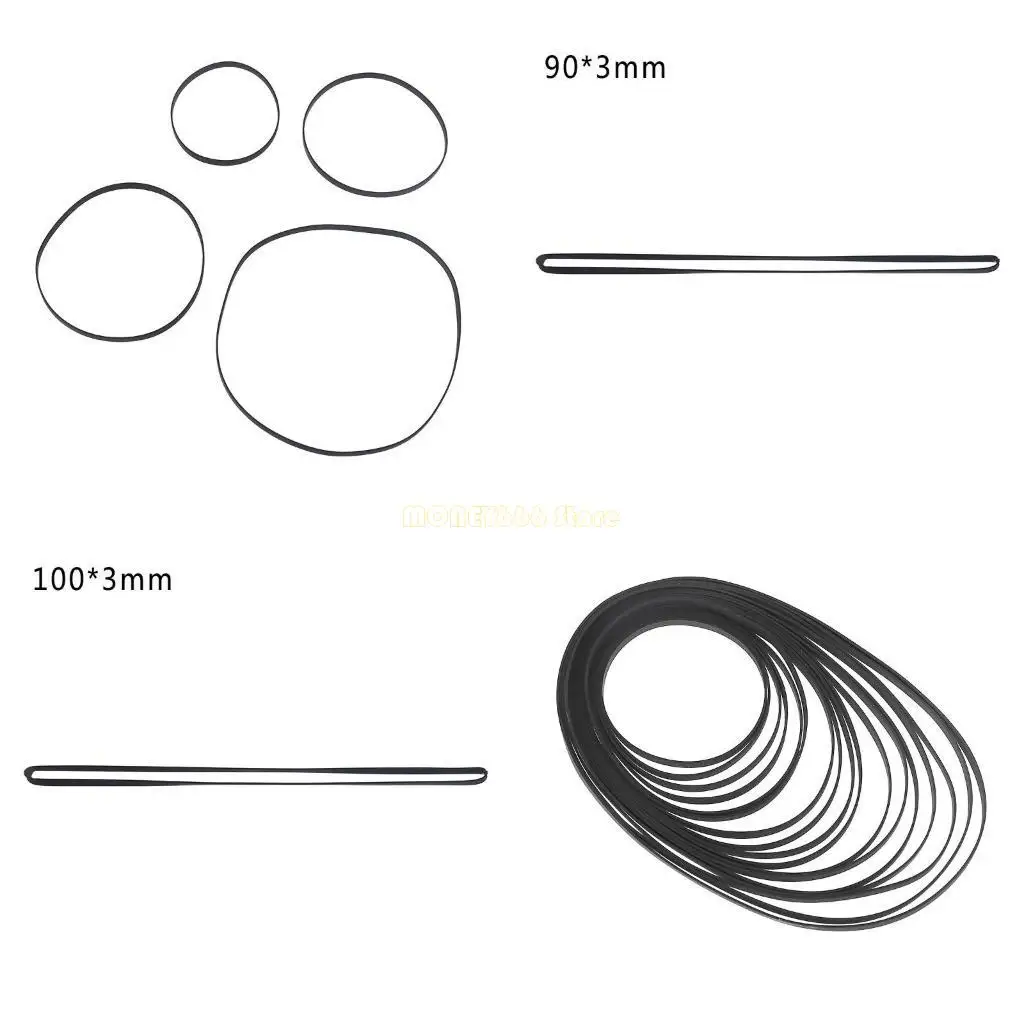 F62C 3 мм шириной резиновый ремень с плоским приводом резиновый ремень для винилового проигрывателя Phono