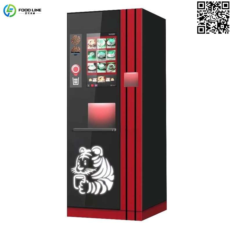 Customized Automatic Commercial Coffee Vending Machine Coin Operated Hot Cold Drink Dispenser Equipment for Business Use