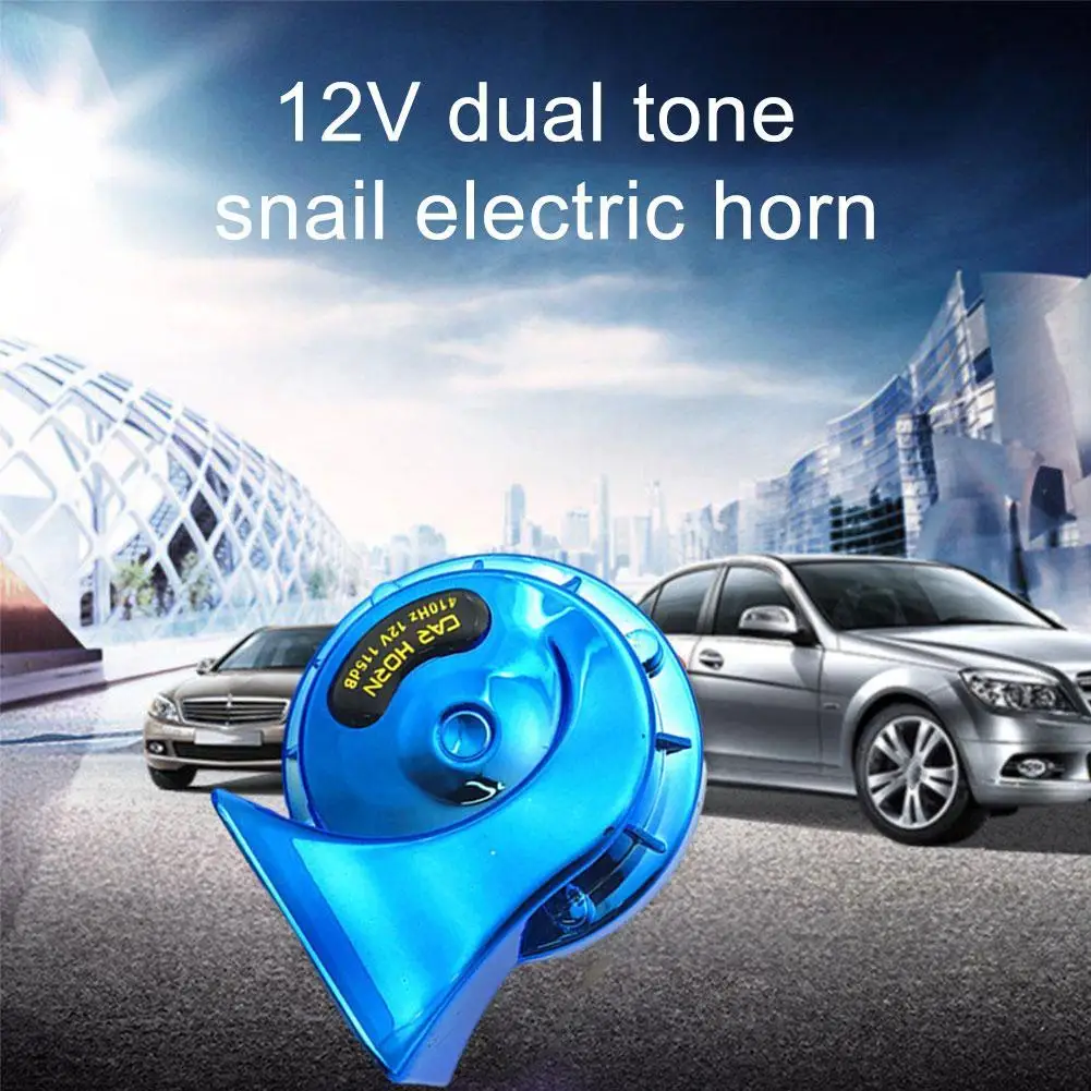 1pcs 12v Car Horn Truck Motorcycle Boat Metal Snail Tone Horn Horn Electric Snail Loud Accessories Horn Car Dual Sound Elec E8x4