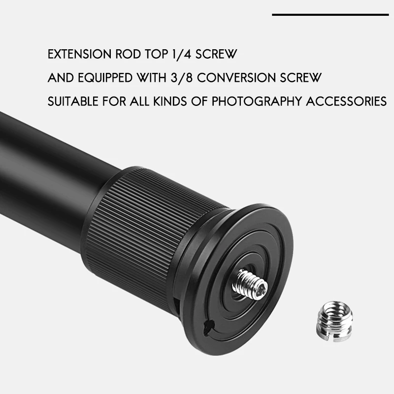 ABFN-Handheld Adjustable Tripod Mount Monopod 2-Section Extension Rod Tube For DSLR Camera Gimbal Aluminum Extender Pole