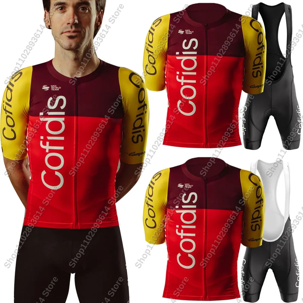 2025 Cofidis Team Cycling Jersey Set France Men Summer Short Sleeve Clothing Road Bike Suit Bicycle Shirt Bib Shorts Maillot