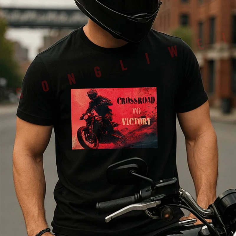 

A Stunning Motocross Rider Moto Summer Cotton T-shirt Short Sleeved Casual Fashion Basic TShirt