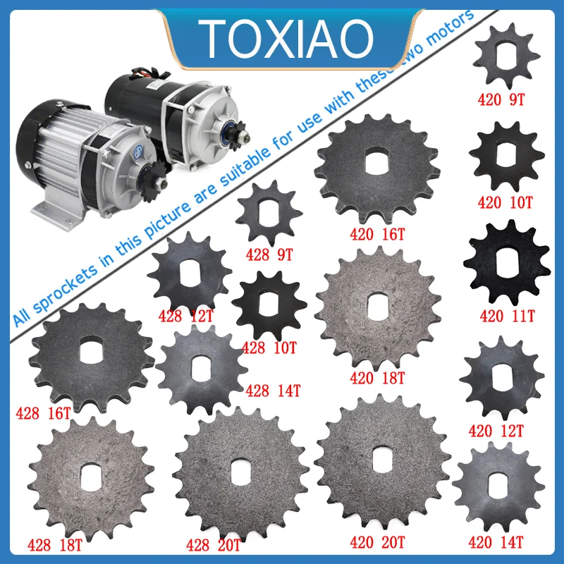 A variety of teeth 9-20 teeth small sprocket 420 428 bore 17*12mm gear for BM1418ZXF and MY1020ZXF motors