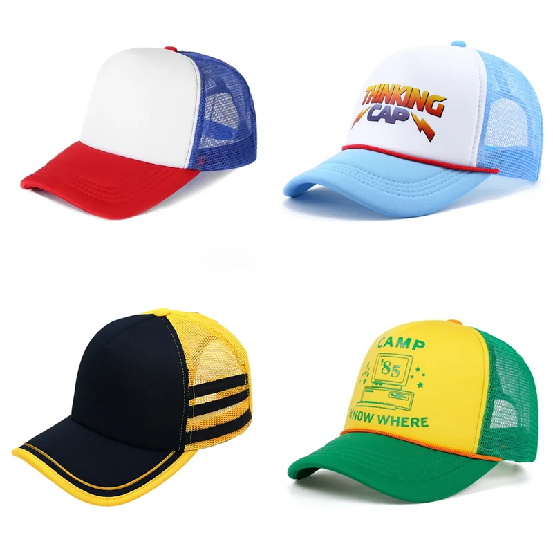 Gorra de béisbol retro de malla estilo Stranger Things/Dustin para cosplay, accesorio unisex ajustable para fiestas y eventos de TV