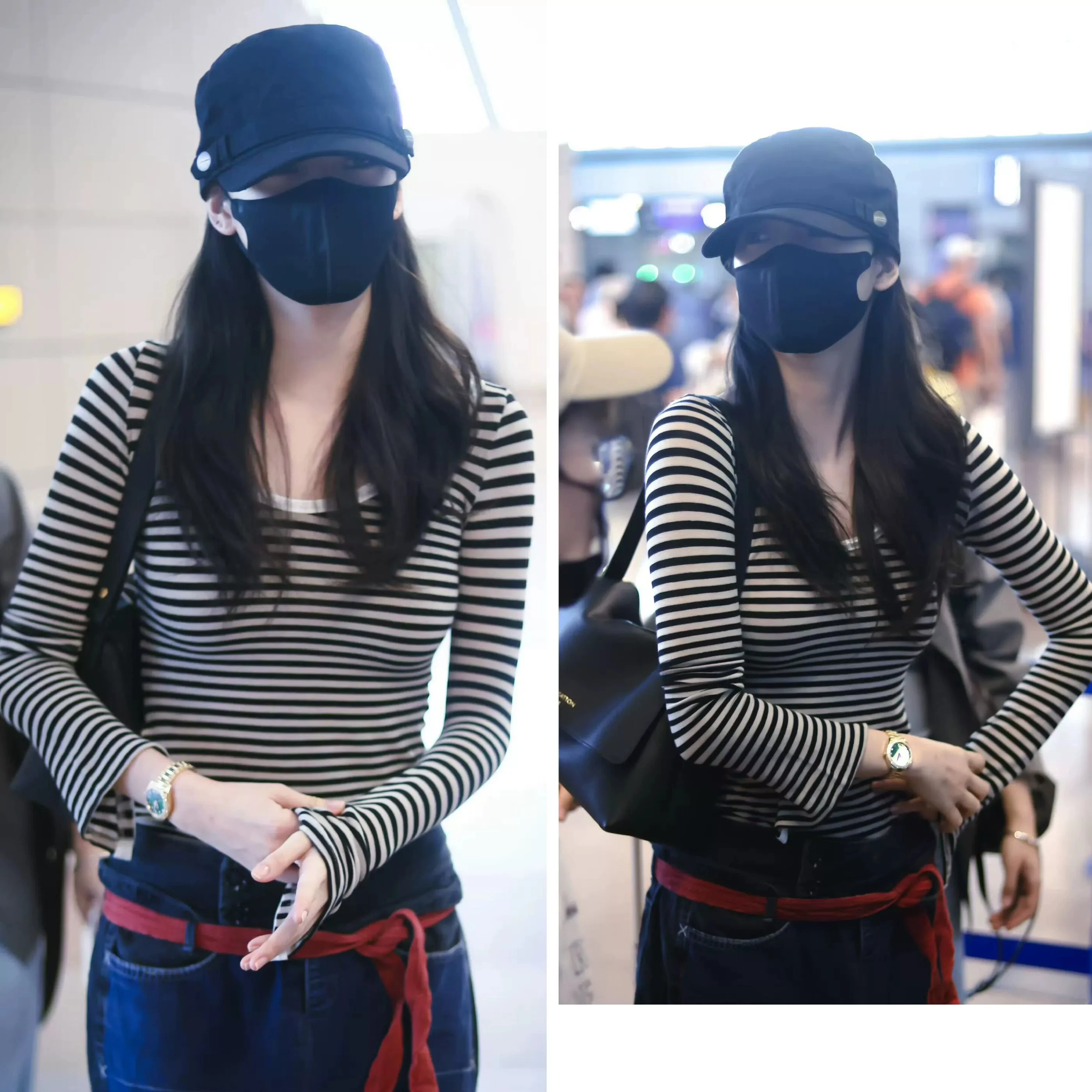 

Модная женская футболка с длинным рукавом и круглым вырезом в полоску, в корейском стиле, из хлопка, молодежная, трендовая, в стиле ретро.