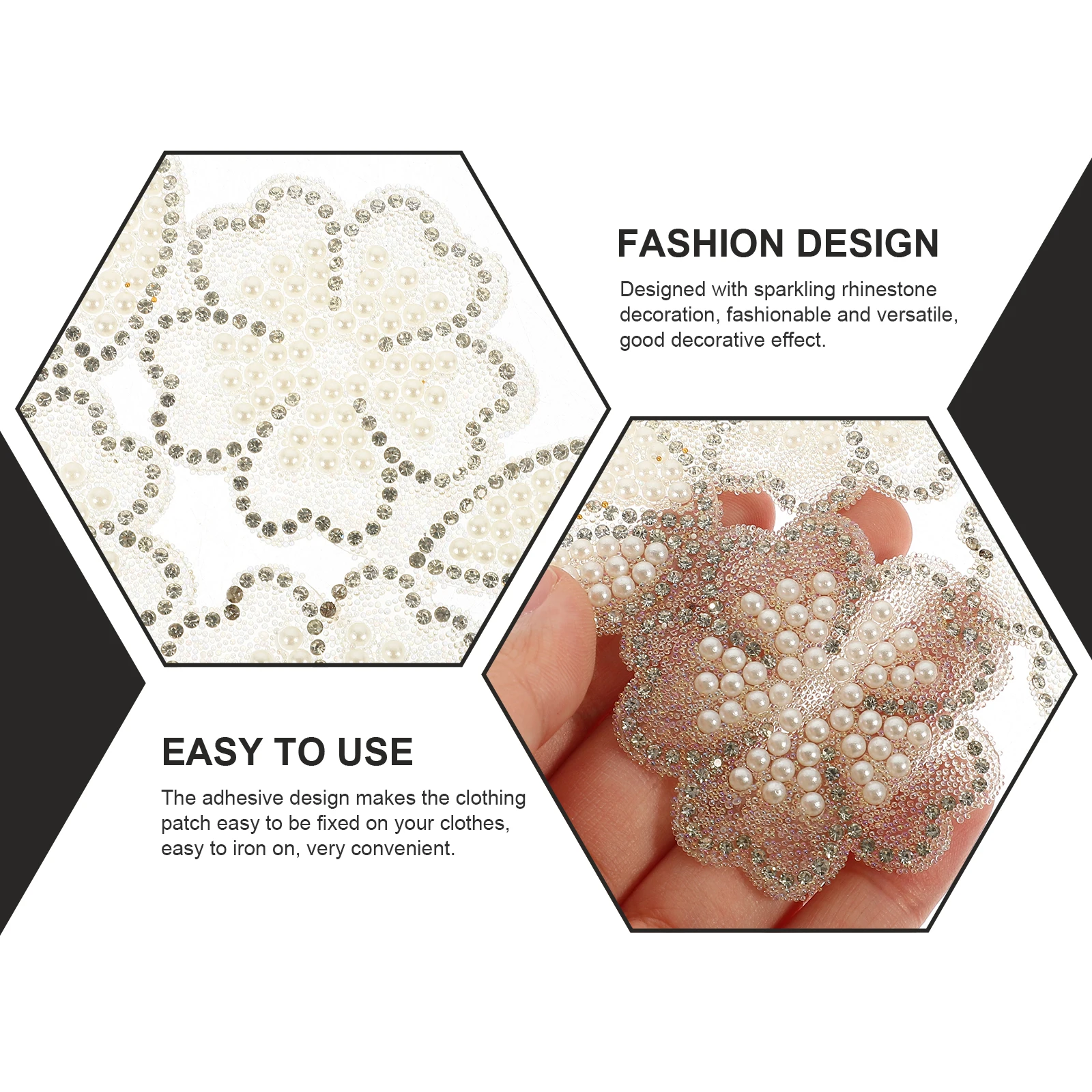 

Glitter Rhinestone Flower Iron On Patch Clothing Applique Diy Decor Repair Hat Bag Accessory Rhinestone Patches For Clothes