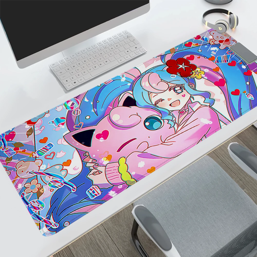 لوحة ماوس لطيفة Jigglypuff Pokemons Kawaii لوحة ماوس كبيرة لألعاب الكمبيوتر لوحة ماوس كبيرة لوحة ماوس مكتبية Xxl Deskmat #4