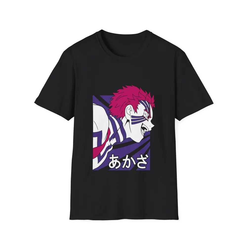 Demon Slayer Akaza Unisex Softstyle T-Shirt, Anime Manga Tee, Upper Rank Demon